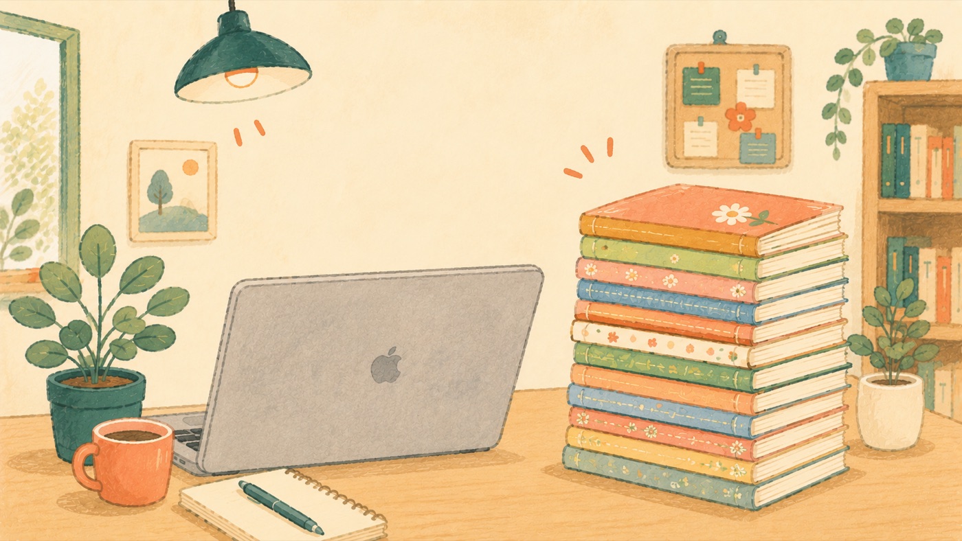 MacBookとMac専用オリジナルテキストのイラスト